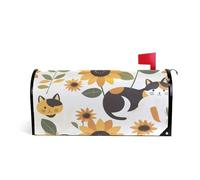 Cartone animato carino giallo girasole gatto decorativo magnetico cassetta della posta copre per l'inverno unico natale mailbox copre magnetico dimensioni standard copertura para buzon