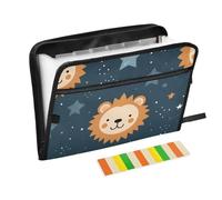 Cartone animato carino giallo leone organizzatore con tasca 13 tasche formato A4 lettera con chiusura a cerniera per secondo organizzatore di file