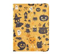 Cartone animato Carino Halloween Zucca Nera Porta passaporto in pelle bianca per le donne di viaggio per il viaggio Vaccino Caso Protector Cover Passaporto Portafoglio per gli uomini Impermeabile