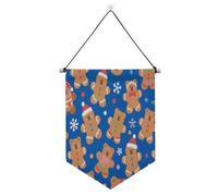 Cartone animato carino marrone Merry Christmas Bear banner gancio per parete con asta telescopica banner da parete appeso decorazioni per feste per interni, esterni festa suministros para fiesta de a