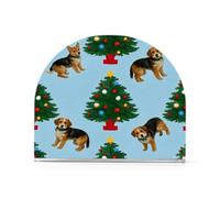 Cartone animato carino Merry Christmas Tree Dog acrilico fioritura portatovaglioli per bagno, ristorante freestanding nero tovagliolo dispenser arredamento per esterni, sala da pranzo