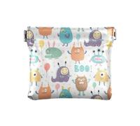 Cartone animato carino mostri colorati in pelle PU piccola portamonete carino organizer per chiavi per donne ragazzi ragazze, Mostri colorati carini del fumetto, 1 size