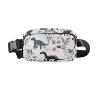 Cartone animato Carino Orso Bianco Alla Moda Marsupio Borsa a Tracolla per Donne Uomini Piccola Crossbody Bag Anti Theft Marsupio, Simpatici dinosauri., 1 size