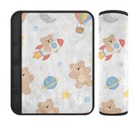 Cartone animato carino orso marrone 2 Pack cinture di sicurezza per le donne più comfort guida per la maggior parte delle auto funda para cinturón de carro