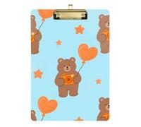 Cartone animato carino orso marrone A4 infermieristica studente appunti infermieristica tasca appunti acrilico carino per il primo anno insegnante must have dimensioni 9 x 12