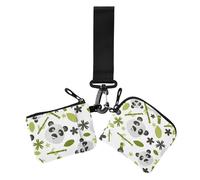 Cartone animato carino panda da donna porta carte portamonete piccolo staccabile cerniera portafoglio con cerniera tasca portamonete per signore 2 pezzi, Panda carino cartone animato, 1 size, Casual