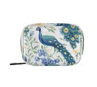 Cartone animato carino pavone bianco medico borsa medica da viaggio con scomparti rimovibili organizer con cerniera per borsa