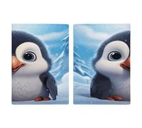 Cartone animato carino pinguino porta passaporto ultra sottile in pelle PU organizer per documenti da viaggio compatto premium internazionale US passaporto Protector copertura per donne uomini