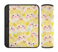 Cartone animato carino pollo giallo 2 pz cintura di sicurezza Protector rilascio stress al collo e spalle per berlina Protector para cinturón de carro