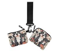Cartone animato carino Staffordshire Bull Terrier cani beige portafoglio portamonete da donna porta carte sottile portatile portafoglio porta carte di credito organizer con cinturino da polso per le