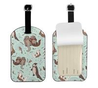Cartone animato carino stampa viaggio bagagli tag elegante 4.3 x 2.76 pollici per valigia accessorio
