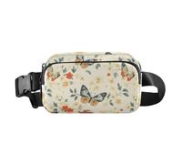 Cartone animato carino uccello blu navy alla moda marsupio borsa a tracolla per donne uomini impermeabile marsupio cintura per lo shopping, Carino Farfalla Cartone, 1 size