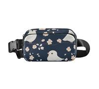 Cartone animato carino uccello blu navy alla moda marsupio borsa a tracolla per donne uomini impermeabile marsupio cintura per lo shopping, Cartoon Carino Uccello Blu Navy, 1 size