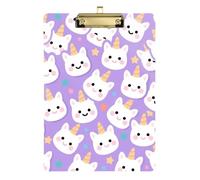 Cartone animato Carino Unicorno Viola Appunti Scintilla Foro Standard per Appunti Personalizzati per Insegnanti Dimensioni 9 x 12.5 Tabla para escribir
