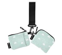 Cartone animato Cielo Verde Unicorni Delle Donne Cambiamento Portafoglio Custodie per Carte Mini Moda Portamonete Borsa Portafoglio con Cerniera Tasca portamonete per Donna 2 Pz, Unicorni del cielo