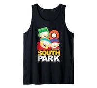 Cartone Animato Classico con Logo South Park Cartman Kenny Kyle Stan Canotta