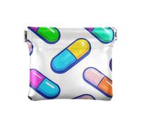 Cartone animato colorato pillole chiusura portafoglio titolare di carta unico oggetti personali organizzatore per le signore borsa de mujer para monedas, pillole colorate del fumetto, 1 size