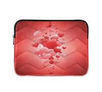 Cartone animato Cuore Rosso Top-Zip Laptop Sleeve | Custodia per laptop resistente ai graffi con fodera antigraffio e guida alle misure del dispositivo, taglia L