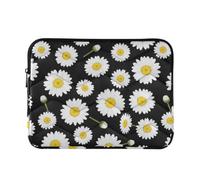 Cartone animato Daisy Nero Puffy Computer Sleeve | Custodia sottile per laptop da uomo durante il lavoro in caffetteria, taglia L