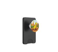 Cartone animato di avventura dinosauro felice nella giungla preistorica PopSockets PopWallet per MagSafe