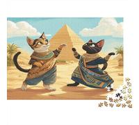 Cartone animato di gatto Puzzle 1000Pcs Piramides And Desertoo Background Decorazione Per La Casa. Rilassamento E Intelligence Per Adulti E Bambini Da 14 Anni 1000pcs (75x50cm)