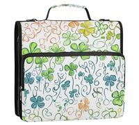 Cartone animato di San Patrizio trifoglio 3 anelli 3,8 cm organizzatore raccoglitore ufficio con tracolla e manico tasche multiple organizzatore per studenti di mezza età