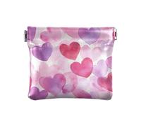 Cartone animato di San Valentino rosa amore cuore PU pelle piccola moneta portatile porta carte organizzatori di denaro per le signore, San Valentino Cartoon rosa Amore Cuore, 1 size, Stampa artistica