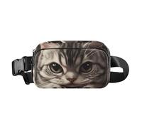 Cartone animato divertente American Shorthair Cats grigio carino marsupio borsa a tracolla per uomo donna resistente all'acqua borsa petto fionda con cinghia regolabile per lo shopping sport lavoro