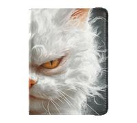 Cartone animato Divertente Angora Turca Gatti Rabbia In Pelle Passaporto Della Copertura Del Titolare Della Carta Combo Vaccino Del Titolare Della Carta Combo Porta, cartone animato divertente Angora