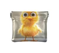 Cartone animato divertente animale domestico pollo curioso donne PU pelle portamonete impermeabile mini caso cosmetico per le donne viaggio, cartone animato divertente Pet Pollo curioso, 1 size,