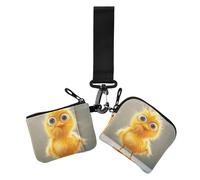 Cartone animato divertente animale domestico pollo giallo portafoglio doppio portafoglio porta biglietti da visita carino moda portachiavi portafoglio cambiamento borsa con portachiavi per lavoro
