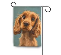 Cartone animato Divertente Cocker Brown Spaniel Cane bandiere della marina all'aperto pasqua porta banner per la decorazione esterna 28x40 doppia faccia