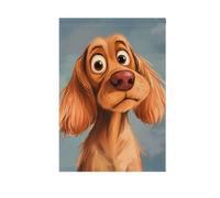 Cartone animato Divertente Cocker Brown Spaniel Cane bandiere di preghiera all'aperto banner all'aperto per la decorazione del portico 28x40 doppia faccia