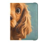 Cartone animato divertente Cocker Brown Spaniel Dog passaporto e carta vaccino portafoglio combo per documenti di viaggio organizer protezione passaporto da viaggio portafoglio con slot per carte di