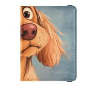Cartone animato divertente Cocker Brown Spaniel Dog passaporto in pelle custodia per viaggio portafoglio combo passaporto caso viaggio documenti portafoglio per uomo ultra sottile, cartone animato
