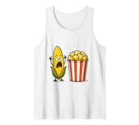 Cartone animato divertente di mais e popcorn spaventato Canotta