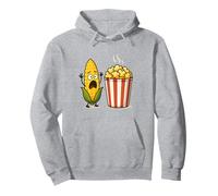 Cartone animato divertente di mais e popcorn spaventato Felpa con Cappuccio