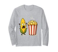 Cartone animato divertente di mais e popcorn spaventato Maglia a Manica