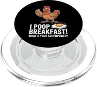 Cartone animato divertente di pollo con umorismo animale della fattoria dell'uovo PopSockets PopGrip per MagSafe