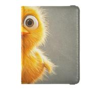 Cartone animato Divertente Pet Chickenyellow Cuoio decorativo Porta Passaporto Portafoglio Combo Carino Libro Passaporto Ultra Sottile, cartone animato divertente Pet Chickenyellow, 1 size