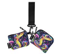 Cartone animato Divertente Re Serpente Portafogli da Donna Custodie per Carte Sottile Piatto Titolare di Denaro con Portachiavi per Lady 2 Pcs tarjetas de crédito para