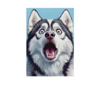 Cartone animato Divertente Siberian Husky Cani Paura bandiere all'aperto banner a doppia faccia per la decorazione del Patio 28x40 double sided