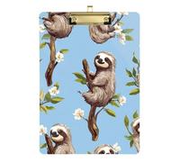Cartone animato dolce bradipo blu A4 decorativo portablocco menù portablocco portablocco per classe di quinta elementare essenziale per insegnanti dimensioni 22,9 x 30,5 cm
