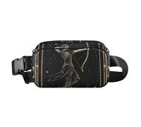 Cartone animato dolce fata verde salvia elegante marsupio borsa a tracolla per donne uomini mini borsa da cintura per viaggio, Tarocchi dello zodiaco dell'arciere, 1 size