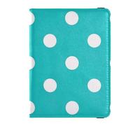 Cartone animato Dot Teal in pelle decorativa Passaporto Titolare Copertura Documenti di Viaggio Organizer Protector Copertura Passaporto Leggero, Fumetto dot verde acqua, 1 size