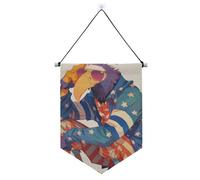 Cartone animato elegante re avvoltoio uccello patriottico blu rosso colore banner gancio per parete con asta telescopica gagliardetti banner bandiere da appendere alla parete decorazioni per feste per