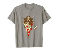 Cartone animato Evil Fast Food Pizza Pirate Captain Cool Eye Maglietta