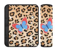 Cartone animato Farfalla Leopardo Marrone 2 Pack seggiolino auto Strap Pads Più Comfort di guida per la maggior parte delle auto forro para cinturon de segurida
