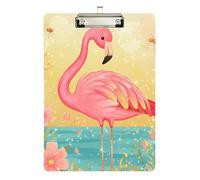 Cartone animato fenicottero Un fiume hardboard appunti acrilico carino per insegnante must-have per classe elementare dimensioni 9 x 12