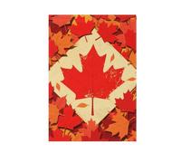 Cartone animato Foglia d'Acero Rosso bandiere esterne bifacciali banner per la decorazione del cortile 28x40 double sided